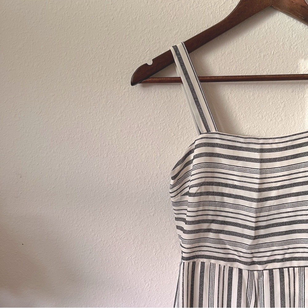 Lulu's Black and White Striped Jumpsuit - Picture 2 of 6